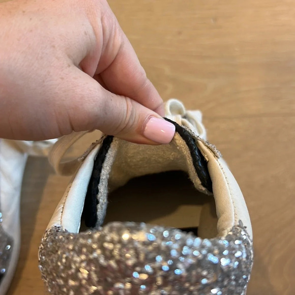 Dolce Vita Sneakers Sparkly Shoes 8.5 Nadea Zina Hemline Black Snake Glitter - Picture 8 of 9